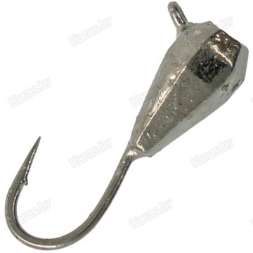 Мормышка вольфрамовая "Капля вертикальная грань" с ушком 3.0 мм